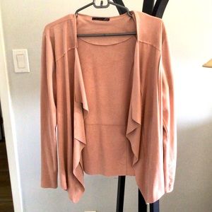 Blush Pink Faux Suede Blazer